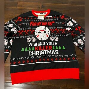 Friday The 13th Men’s Christmas Ugly Sweater Large Killer Xmas NEW